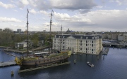 The  VOC Ship 'Amsterdam' Replic is a tourist attraction in downtown os Amsterdam city, Netherlands.