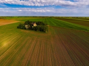 Saint Stephen chapel in Nagykopancs Hungary Amazing isolated temple from Arpad ages in lowland Bekes county. Unique little religion island in the middle of steppe.