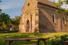 Saint Stephen chapel in Nagykopancs Hungary Amazing isolated temple from Arpad ages in lowland Bekes county. Unique little religion island in the middle of steppe.