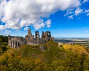 Castle ruins of Somlo in Balaton Highland next to Doba town. Historical little fort what built in 13th century. It was many owners.