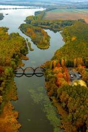 Kanyavar island Little balaton area in Hungary. Famous natural reeved area. Amazing nature and animals lives here. Through an amazing wood bridge you can go to the island.