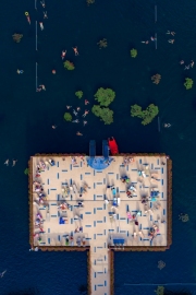 Lake Heviz natural warm water thermal bath in Hungary. unique natural thermal water lake. There is near by Lake Balaton and Keszthely city.