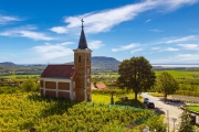 Lengyel cahpel in Hungary next to Hegymagas town Near by Lake Balaton. Hungarian name is Lengyel kápolna. This place there is on  Badacson wine region. Next to Saint Gerorge Hill.