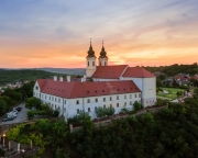 Tihany abbey next to lake Balaton in Hugary. The abbey is on a hill where amazaing the view. This is an famous tourist destination.