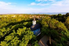 Ble chapel in Balatonboglar Hungary. The chapel it has on the Saint Erzsebet park next to red chapel..kormendí family built this in 1856.