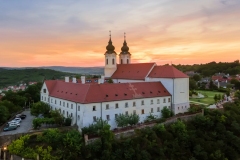Tihany abbey next to lake Balaton in Hugary. The abbey is on a hill where amazaing the view. This is an famous tourist destination.