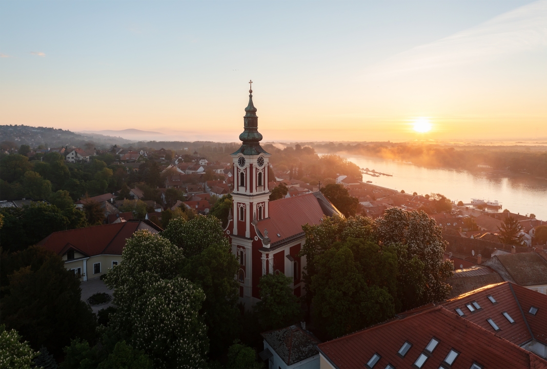 Belgrade serbian orthodox church in Szentendre Hungary.
Amazing aerial view about the chatedral. This palce is a part of a beautiful old downtown near by Budapest