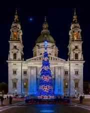St Stephen Basilica at christmas time. Splendid giant christmas tree is there. Created a Beautiful mood that place
