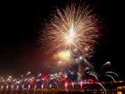 Giant firework in Budapest. This is king St Istvan memorial day. This day it is august 20 in every year. National holiday due  the day of the Foundation of Hungary.