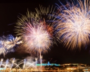 Giant firework in Budapest. This is king St Istvan memorial day. This day it is august 20 in every year. National holiday due  the day of the Foundation of Hungary.