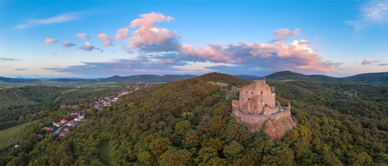 Holloko castle  in Hungary. This historical medieval castle ruin is in the Cserhat hills. A part of the UNESCO world heritage. Famous tourist attraction