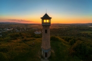 Strazsa hill lookout tower in Hungary between of dorog and Ezstergom city. Amazing lookout point and education trail is here. Hungarian name is Strazsa hegyi kilato.