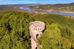 Julianus lookout tower in Danube bend Hungary. Near by Nagymaros city. Fantastic view all of Visegrad mountain. This viewpoin built in 1939. It was built by Encyan Tourist Association