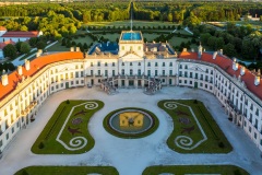 The Esterhazy Palace near to Sopron in Fertod, Hunary. Famous historical palace with beautiful garden and big forest. Hungarian hiostorical heritage.