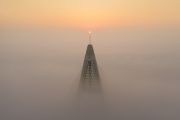 Foggy sunrise at Megyeri bridge,
