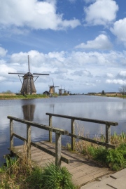 kinderdijk windmill park in Netherlands.