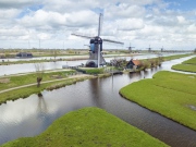 kinderdijk windmill park in Netherlands.