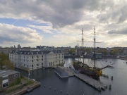 The  VOC Ship 'Amsterdam' Replic is a tourist attraction in downtown os Amsterdam city, Netherlands.