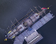 The  VOC Ship 'Amsterdam' Replic is a tourist attraction in downtown os Amsterdam city, Netherlands.