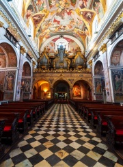 Inside of Cathedral Ljublana Slovenia. Officially named St Nichola church. Slovenian name is stolnica sv. Nikolaja. Built in 1707. Baroque style.  Amazing frescos and fantastic mood