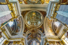Inside of Cathedral Ljublana Slovenia. Officially named St Nichola church. Slovenian name is stolnica sv. Nikolaja. Built in 1707. Baroque style.  Amazing frescos and fantastic mood