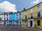 brightly-coloured houses in London Primrose hill. You can see these in many movies and TV series.