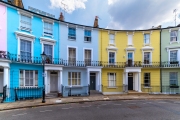 brightly-coloured houses in London Primrose hill. You can see these in many movies and TV series.
