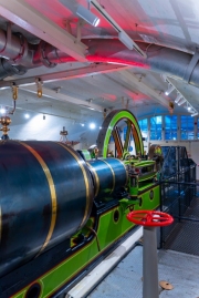 06.24.2023. London, UK. Engine room visitor center of Tower bridge london. You can see there how they did lifted up the track of bridge at old time.