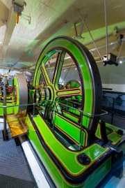06.24.2023. London, UK. Engine room visitor center of Tower bridge london. You can see there how they did lifted up the track of bridge at old time.
