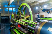 06.24.2023. London, UK. Engine room visitor center of Tower bridge london. You can see there how they did lifted up the track of bridge at old time.