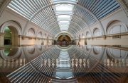 Passageway with reflection. Amazing architecture.