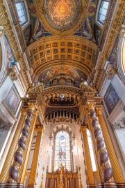 11.07.2019. London, UK, St Paul Cathedral. Splendid inside of the St Paul catherdal. Amazing, altar, frescos and cupola