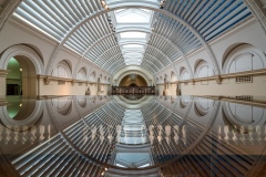 Passageway with reflection. Amazing architecture.