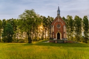 Zichy chapel in Lorev village Hungary. This is a memorial place for Jeno Zichy who was executed after the revolution of 1848 here. built in 1858 by neogothic style.