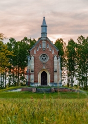 Zichy chapel in Lorev village Hungary. This is a memorial place for Jeno Zichy who was executed after the revolution of 1848 here. built in 1858 by neogothic style.