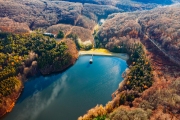Csorreti reservoir in Matra mountains Hungary. This is highest reservoir  in Hungary. volume of 1,1 million cubic meters. 5 streams fill continuously