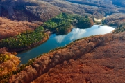 Csorreti reservoir in Matra mountains Hungary. This is highest reservoir  in Hungary. volume of 1,1 million cubic meters. 5 streams fill continuously