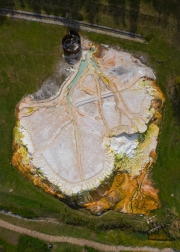 Thermal water pools in Egerszalok. The limestone hill. Mineral natural terraced basins in Egerszalok, Hungary.