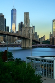 Unique view about the Brooklyn bridge bridge what connecting Brooklyn to Manhattan. This is a 2 levels bridge for walkers, busses cars and trucks.