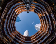 09.21.23. USA, New York. The vessel is an architecture in Hudson yardss. 16 storey high sight The Vessel is closed because of its use in a number of suicides. Ground floor is visitable