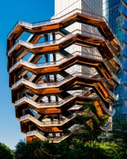 09.21.23. USA, New York. The vessel is an architecture in Hudson yardss. 16 storey high sight The Vessel is closed because of its use in a number of suicides. Ground floor is visitable