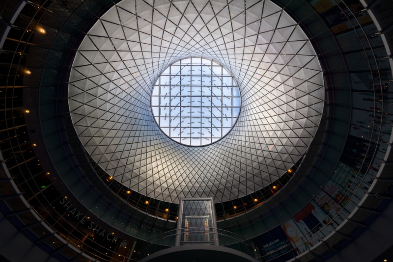 09.15. 23. NYC. Fulton street subway is a subway junction and shoppong center in lower Manhattan. Amazing modern architecture.