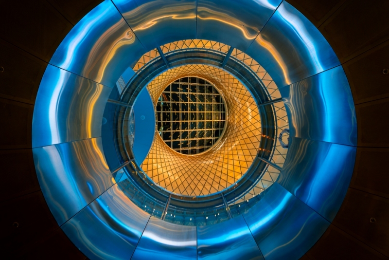 09.15. 23. NYC. Fulton street subway is a subway junction and shoppong center in lower Manhattan. Amazing modern architecture.