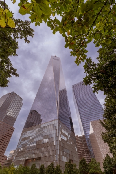 Unique about the one world trade center in lower Manhattan New York city. One World Trade Center Memorial Plaza, Manhattan, New York City, U.S.