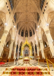 09-19.23. New York, USA. Interior of Saint Patrick's Cathedral. Famous and popular tourist sight in Manhattan.