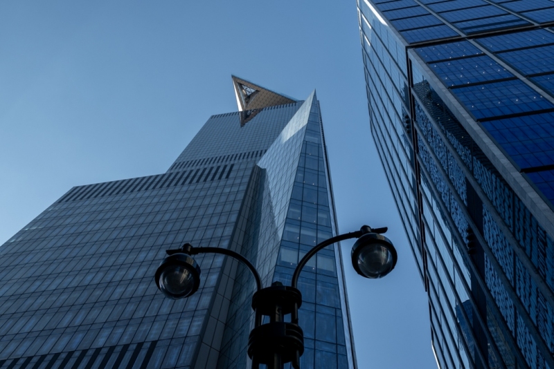 The edge is a tall skyscraper in New York city, Manhattan Chelsea side. There is a famous observation deck from where visible the all of Manhattan.