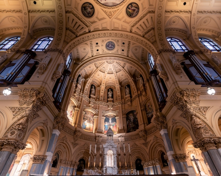 09.18.23. USA, New York city. St. Francis Xavier Church is a Catholic church at 30–36 West 16th Street, between Fifth Avenue and Avenue of the Americas.