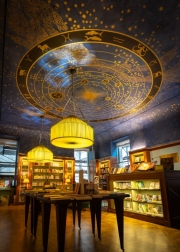 09.18.23. USA, New York city, Manhattan. children's section of the Albertine bookstore next to central park. Amazing freco is on the roof.