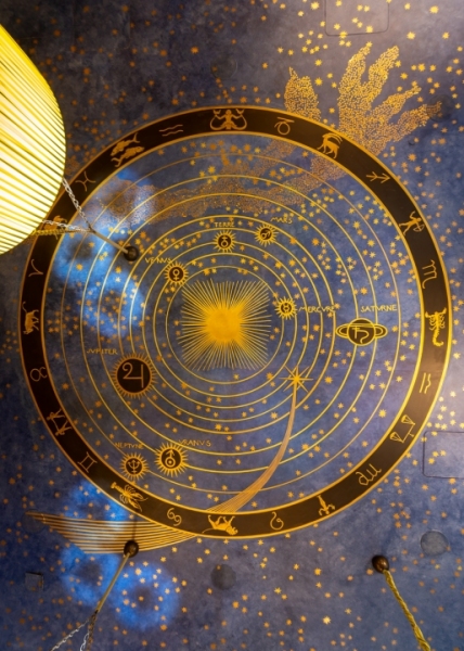 09.18.23. USA, New York city, Manhattan. children's section of the Albertine bookstore next to central park. Amazing freco is on the roof.