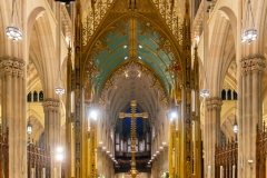09-19.23. New York, USA. Interior of Saint Patrick's Cathedral. Famous and popular tourist sight in Manhattan.